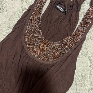 Y2K Vintage Apt 9 Brown Beaded Sleeveless Top